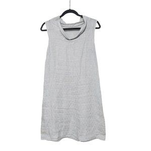 Lina Tomei 100% linen dress Size Small Blue Gray Summer Beach Casual Easy